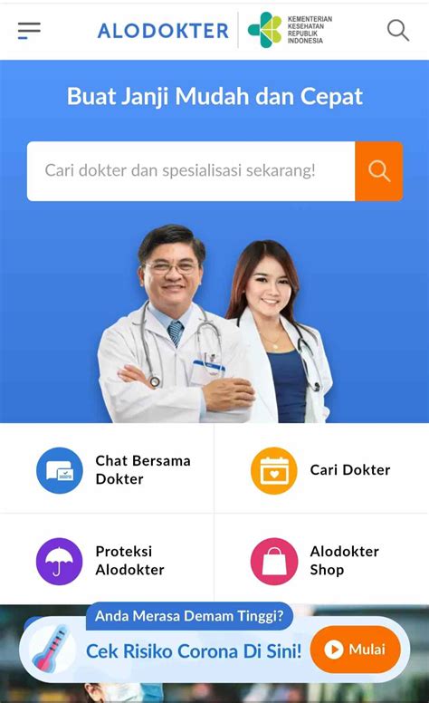 Buka aplikasi atau website penyedia layanan konsultasi dokter online